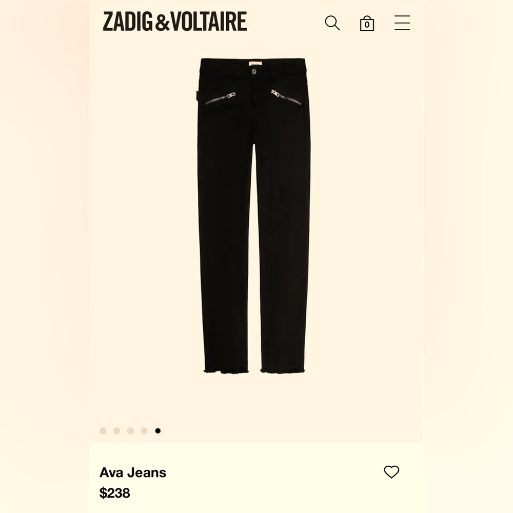 Zadig & Voltaire black Ava Jeans size 27.. Gorgeous!